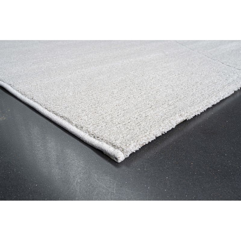 Tapis de salon à reliefs en fibres synthétiques Laïka écru
