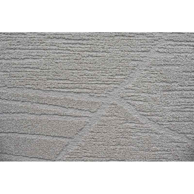 Tapis de salon à reliefs en fibres synthétiques Laïka écru