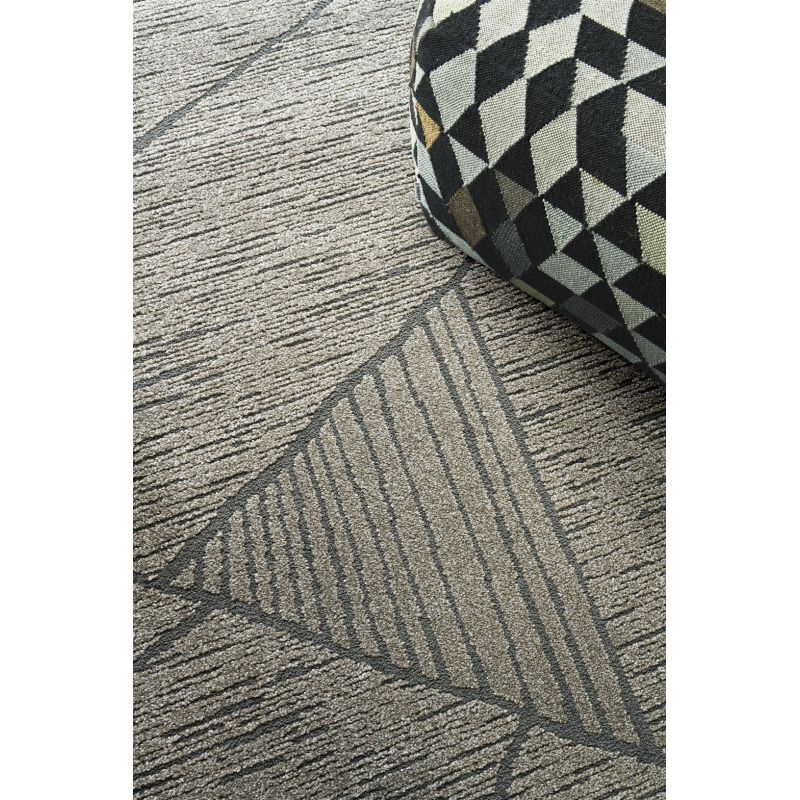 Tapis de salon à reliefs en fibres synthétiques Laïka gris et gris anthracite