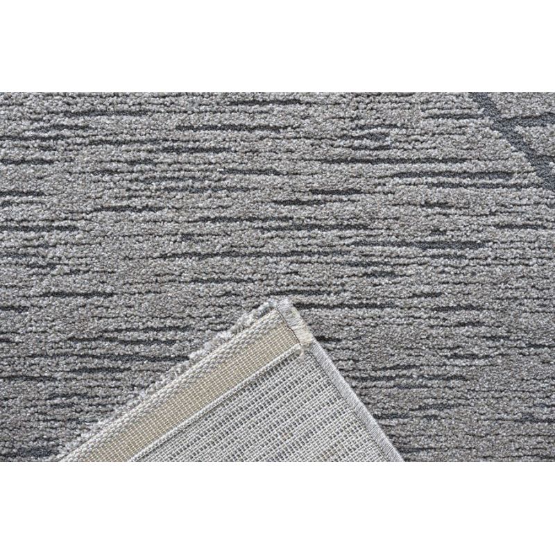 Tapis de salon à reliefs en fibres synthétiques Laïka gris et gris anthracite