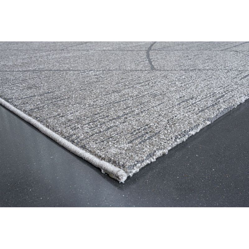 Tapis de salon à reliefs en fibres synthétiques Laïka gris et gris anthracite