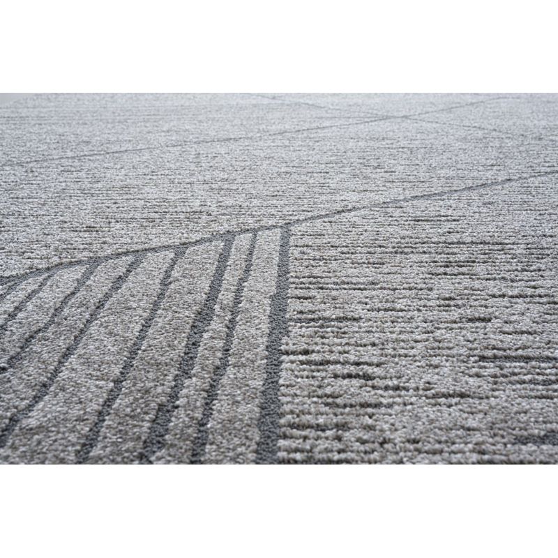 Tapis de salon à reliefs en fibres synthétiques Laïka gris et gris anthracite