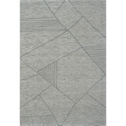 Tapis de salon à reliefs en fibres synthétiques Laïka gris et gris anthracite