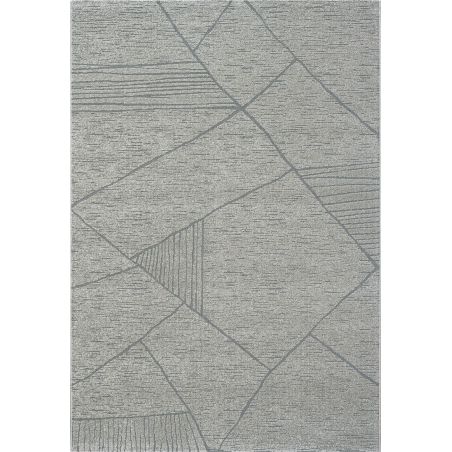 Tapis de salon à reliefs en fibres synthétiques Laïka gris et gris anthracite