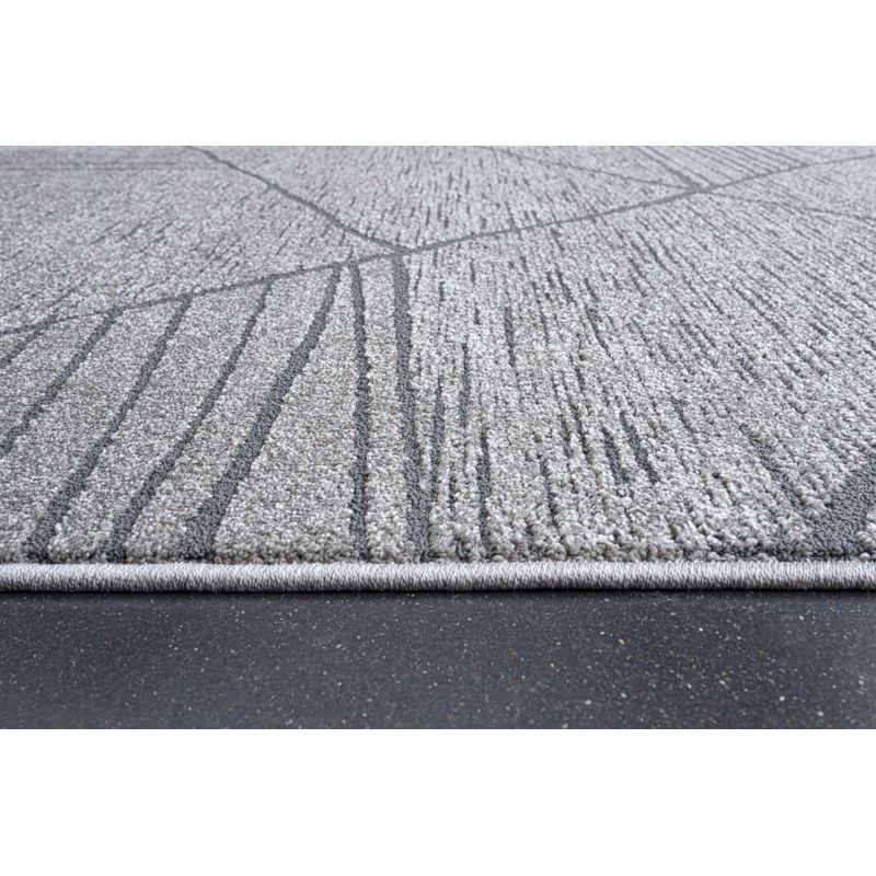 Tapis de salon à reliefs en fibres synthétiques Laïka gris et gris anthracite