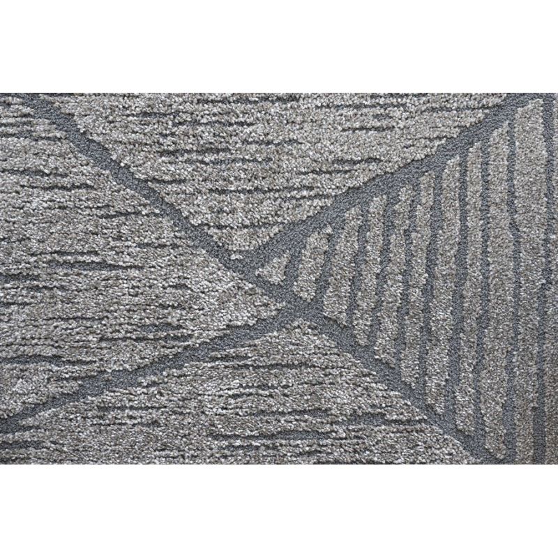 Tapis de salon à reliefs en fibres synthétiques Laïka gris et gris anthracite