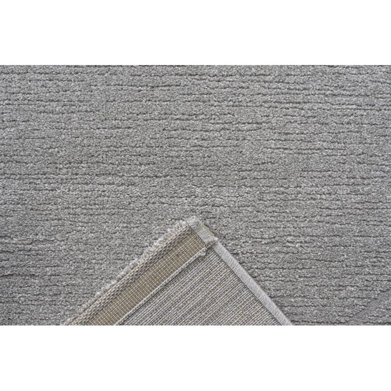Tapis de salon à reliefs en fibres synthétiques Laïka gris