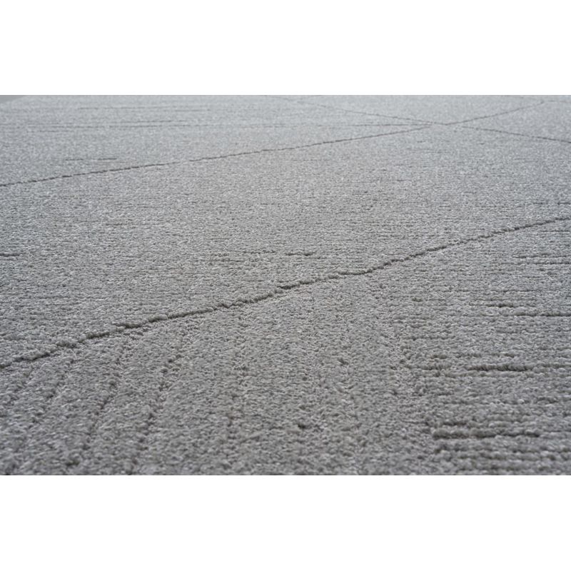 Tapis de salon à reliefs en fibres synthétiques Laïka gris