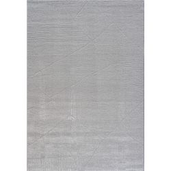 Tapis de salon à reliefs en fibres synthétiques Laïka gris