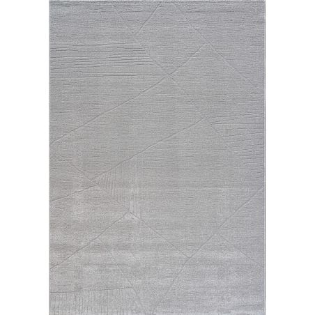 Tapis de salon à reliefs en fibres synthétiques Laïka gris