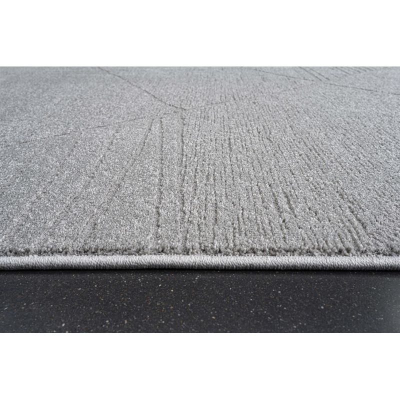 Tapis de salon à reliefs en fibres synthétiques Laïka gris