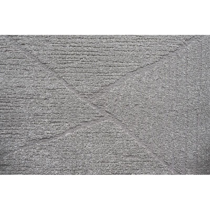 Tapis de salon à reliefs en fibres synthétiques Laïka gris