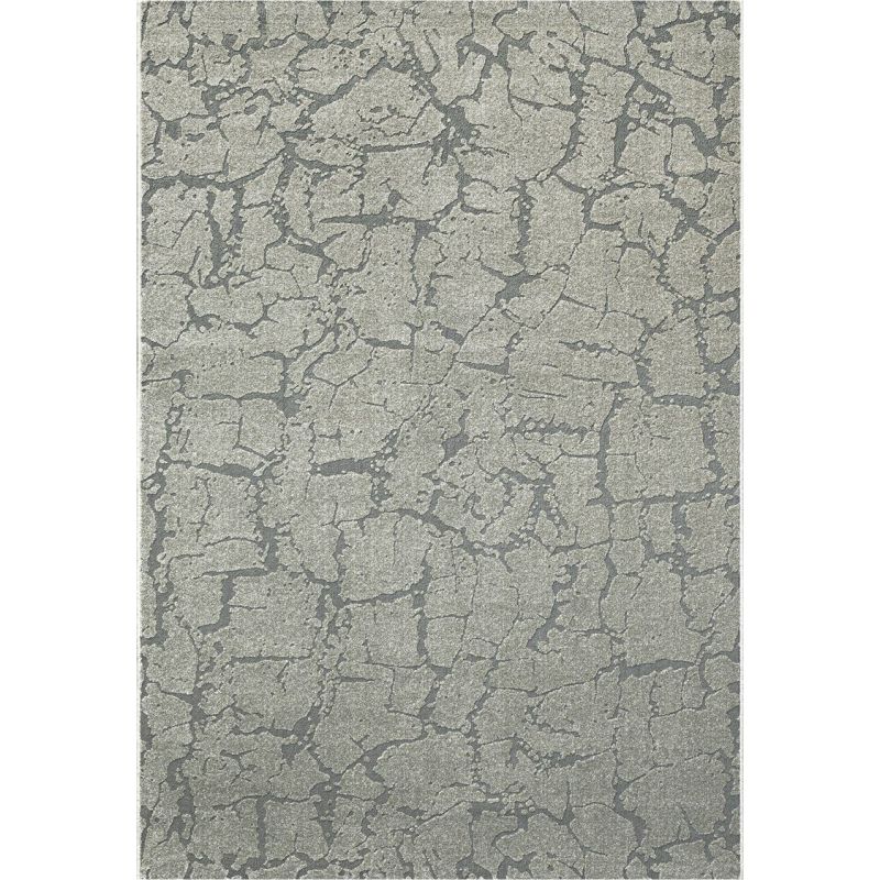 Tapis de salon à reliefs en fibres synthétiques Anaba gris et gris anthracite
