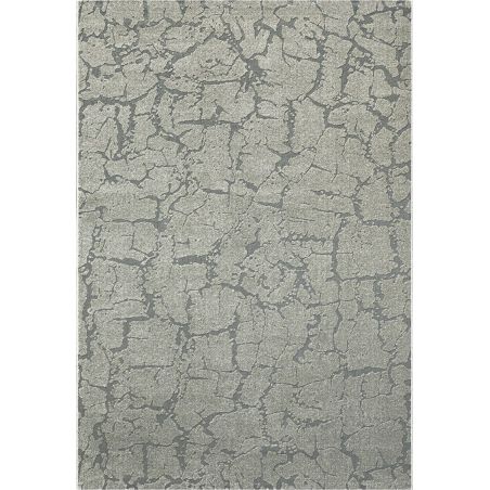 Tapis de salon à reliefs en fibres synthétiques Anaba gris et gris anthracite