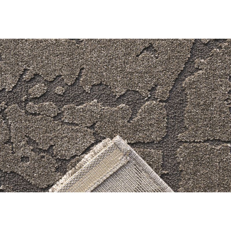 Tapis de salon à reliefs en fibres synthétiques Anaba gris et gris anthracite