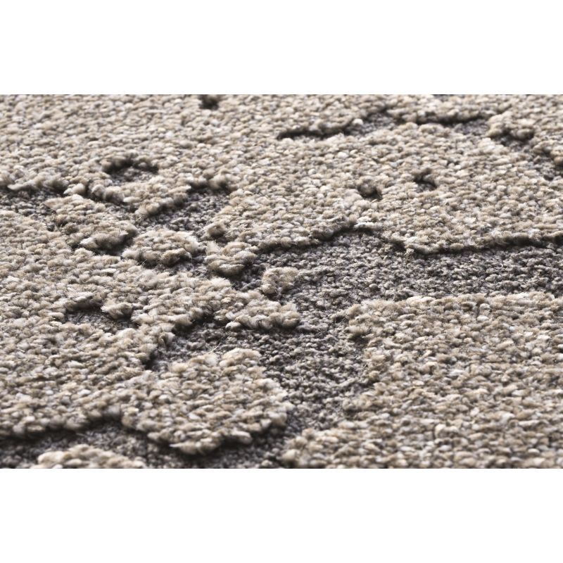 Tapis de salon à reliefs en fibres synthétiques Anaba gris et gris anthracite