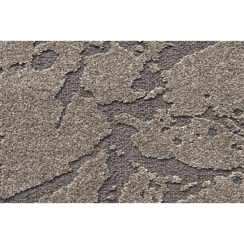 Tapis de salon à reliefs en fibres synthétiques Anaba gris et gris anthracite