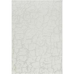 Tapis de salon à reliefs en fibres synthétiques Anaba écru