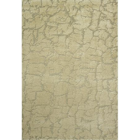 Tapis de salon à reliefs en fibres synthétiques Anaba doré