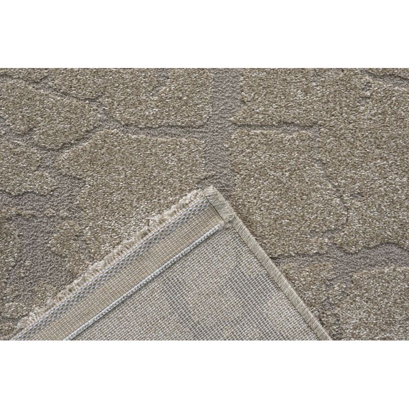 Tapis de salon à reliefs en fibres synthétiques Anaba doré