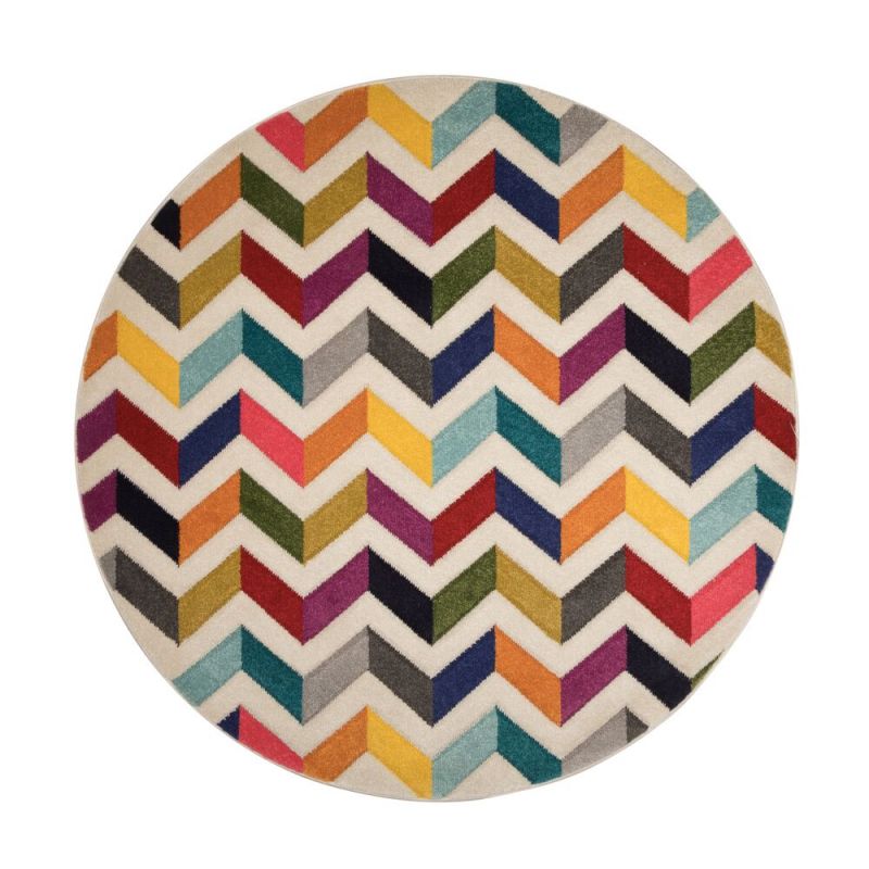 Tapis Design Rond Multicolore Bolero - FLAIR RUGS