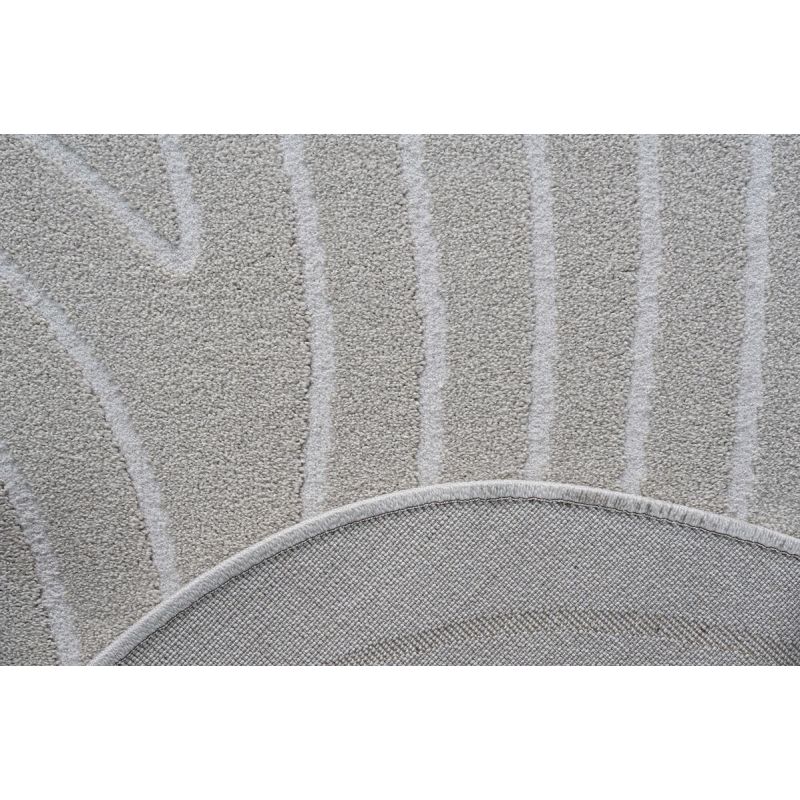 Tapis de salon forme originale galet en fibres synthétiques Halona écru