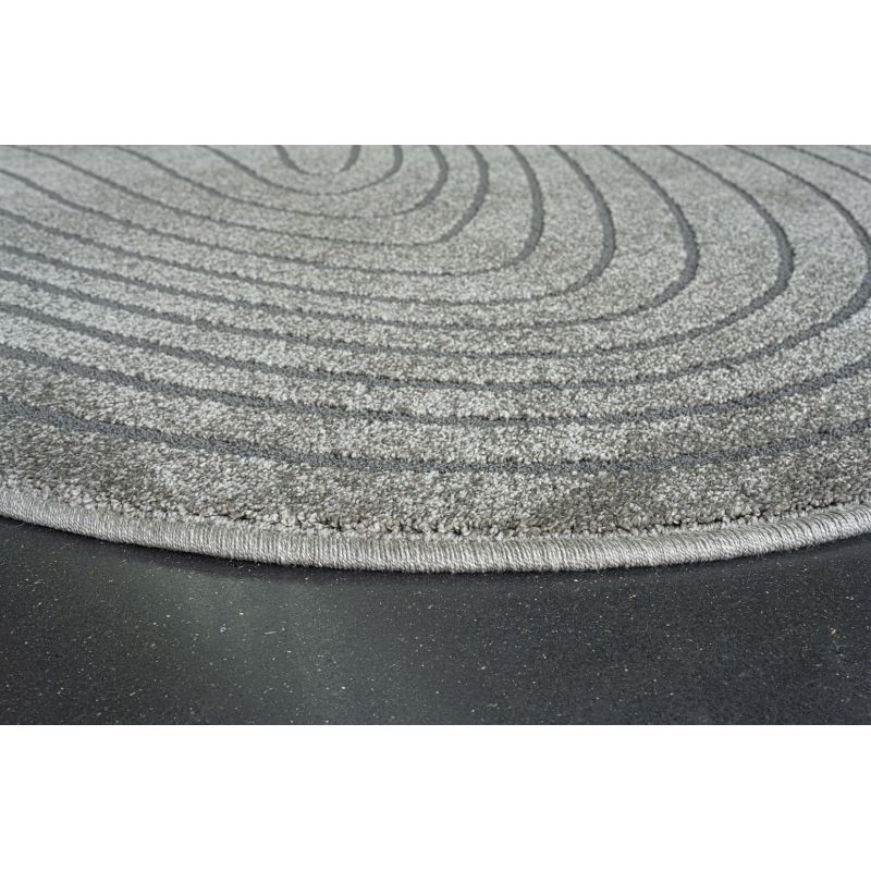 Tapis de salon forme originale galet Halona gris et gris anthracite