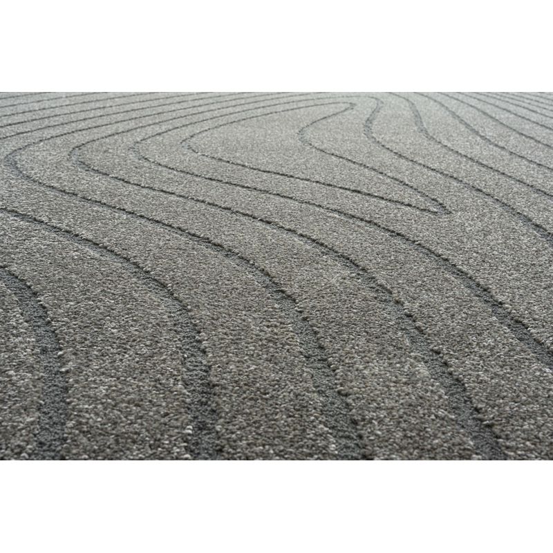 Tapis de salon forme originale galet Halona gris et gris anthracite