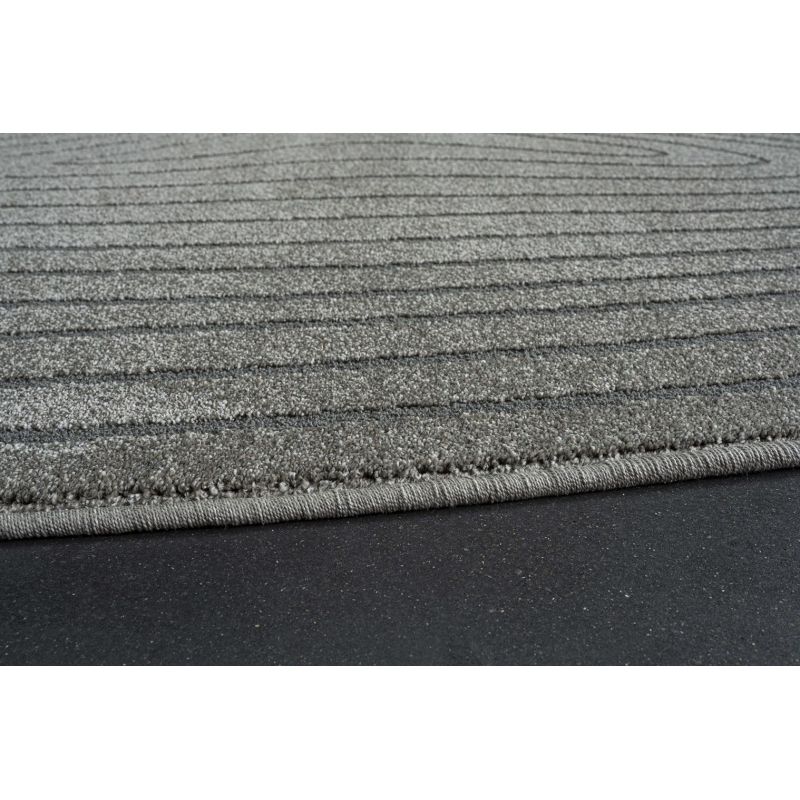 Tapis de salon forme originale galet Halona gris et gris anthracite