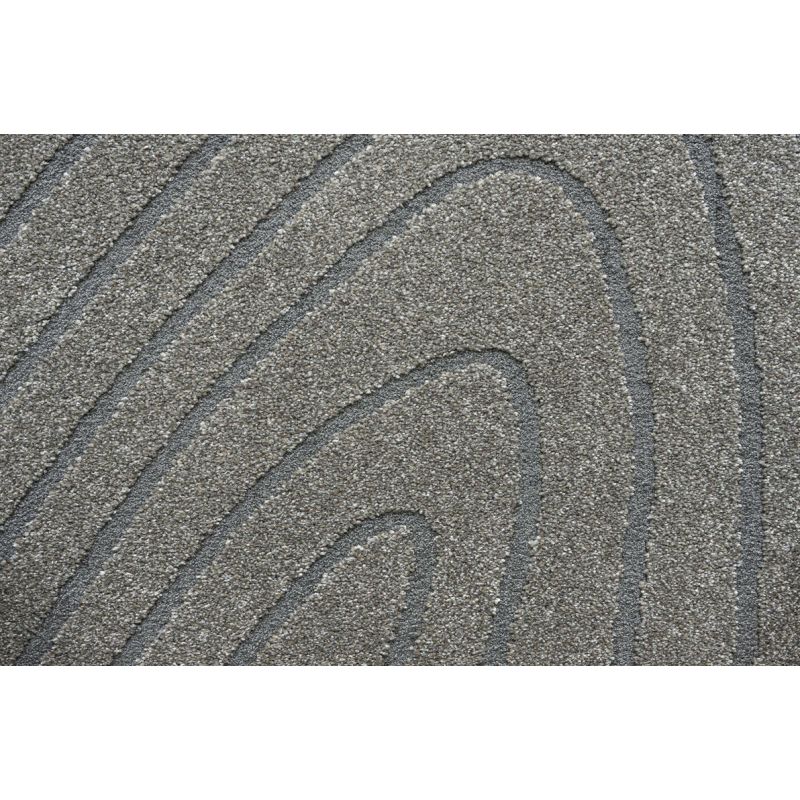 Tapis de salon forme originale galet Halona gris et gris anthracite