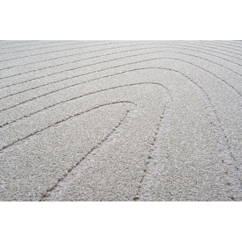 Tapis de salon forme originale galet Halona gris clair