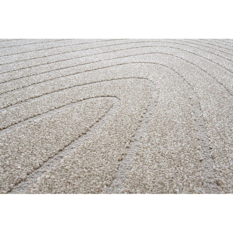 Tapis de salon forme originale galet Halona doré