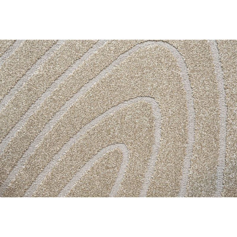 Tapis de salon forme originale galet Halona doré