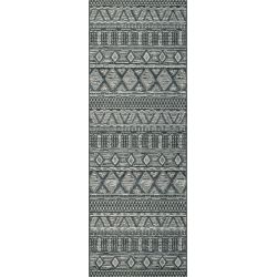 Tapis indoor/ outdoor en polypropylène motif ethnique Naya anthracite