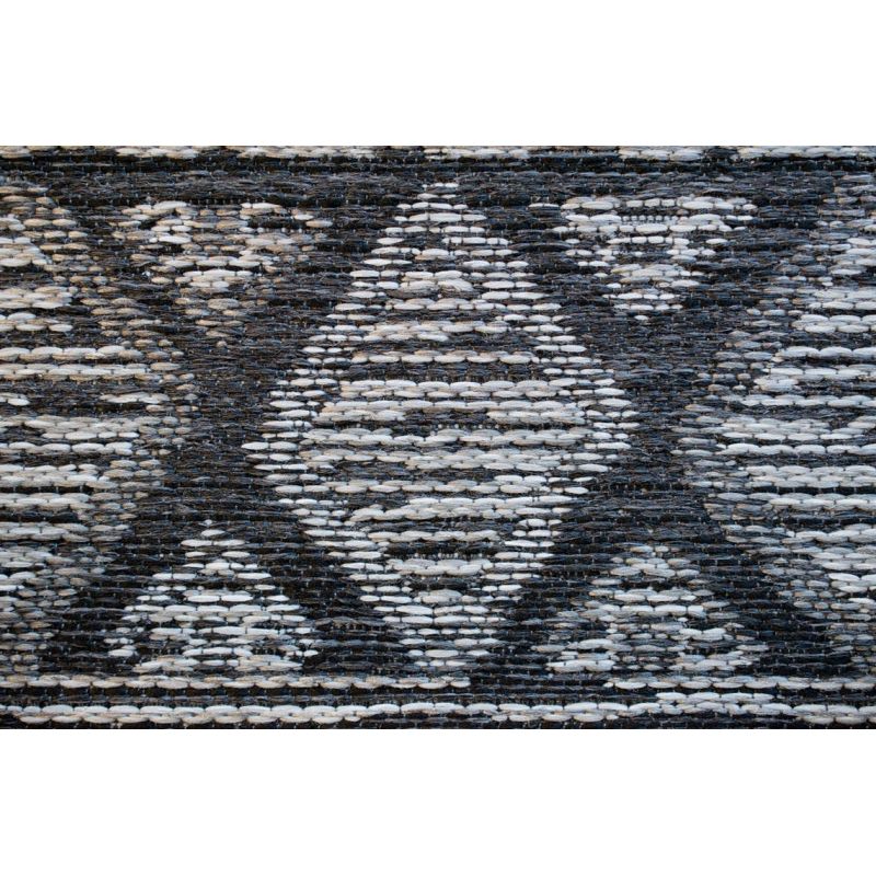 Tapis indoor/ outdoor en polypropylène motif ethnique Naya anthracite