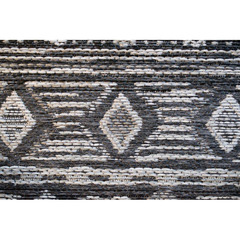 Tapis indoor/ outdoor en polypropylène motif ethnique Naya anthracite