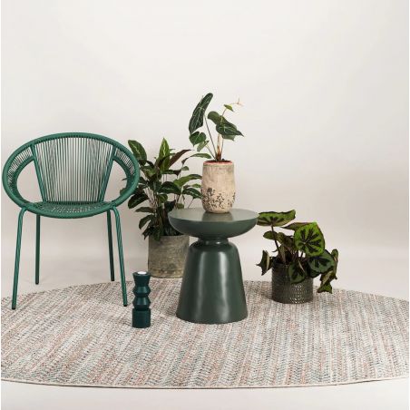 Tapis d'extérieur en forme de galet RIVAGE terracotta et bleu Tapis d'extérieur en forme de galet RIVAGE terracotta et bleu