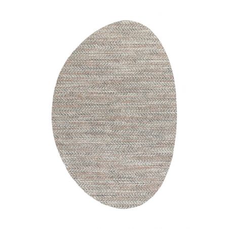 Tapis d'extérieur en forme de galet RIVAGE terracotta et bleu Tapis d'extérieur en forme de galet RIVAGE terracotta et bleu