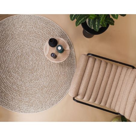 Tapis d'extérieur/ intérieur rond BOHEME beige et Marron Tapis d'extérieur/ intérieur rond BOHEME beige et Marron