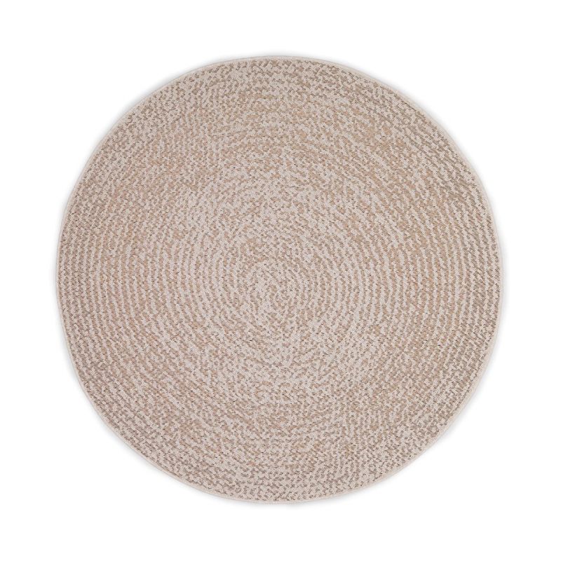 Tapis d'extérieur/ intérieur rond BOHEME beige et Marron