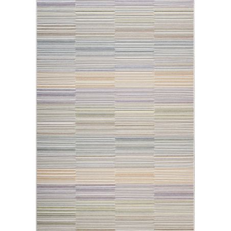 Tapis d'extérieur en polypropylène motif ligne Asha multicolore