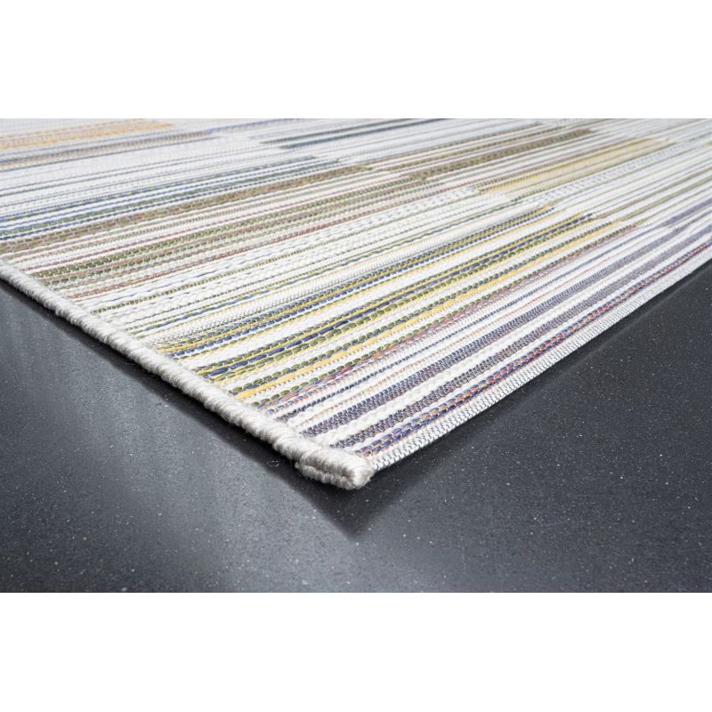 Tapis d'extérieur en polypropylène motif ligne Asha multicolore