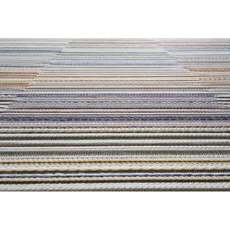 Tapis d'extérieur en polypropylène motif ligne Asha multicolore
