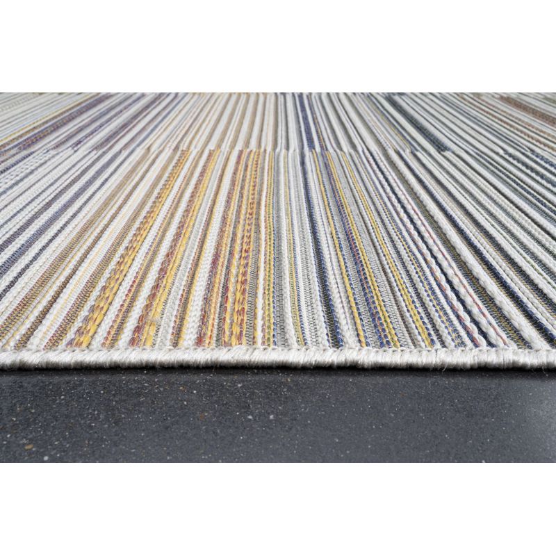 Tapis d'extérieur en polypropylène motif ligne Asha multicolore