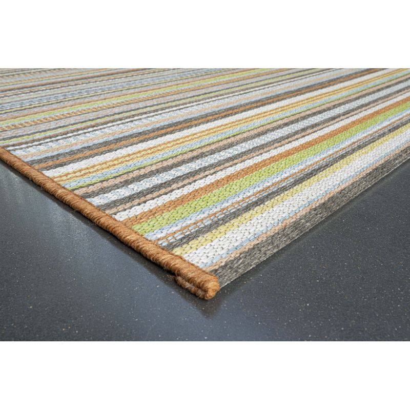 Tapis d'extérieur en polypropylène motif ligne Dena multicolore