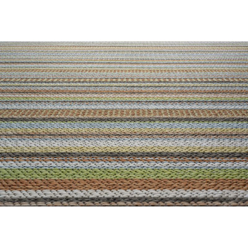 Tapis d'extérieur en polypropylène motif ligne Dena multicolore