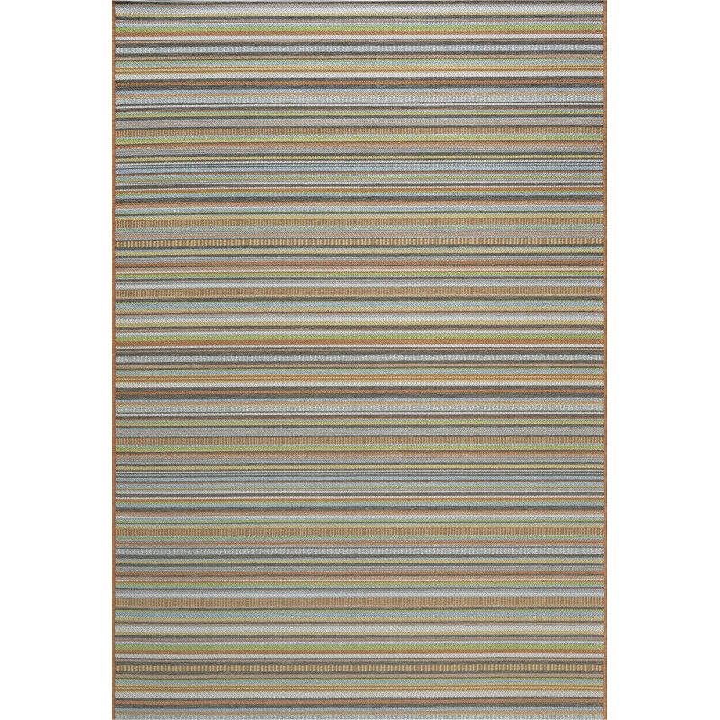 Tapis d'extérieur en polypropylène motif ligne Dena multicolorev