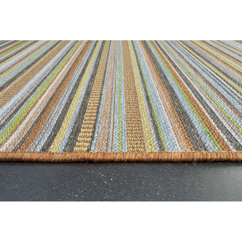 Tapis d'extérieur en polypropylène motif ligne Dena multicolore