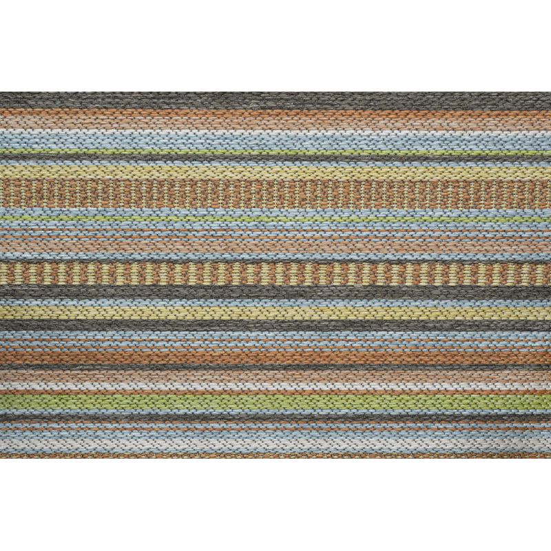 Tapis d'extérieur en polypropylène motif ligne Dena multicolore