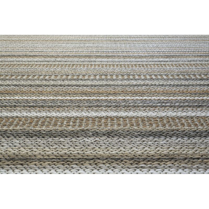 Tapis d'extérieur en polypropylène motif ligne Dena multicolore automne 